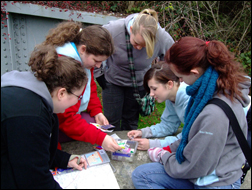 A group of Rangers out Geocaching